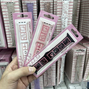 【华强北优选】可爱电影卡通KT猫适用苹果S10手表带iwatch987硅胶