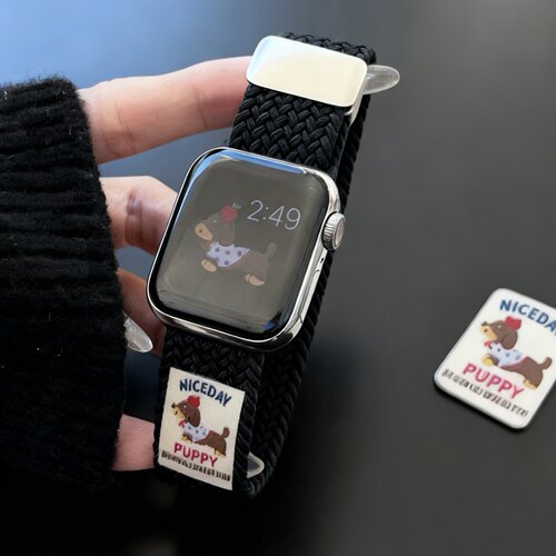 适用苹果S12Max手表CD12Max编织磁吸s11智能5G电话学生小手腕表带