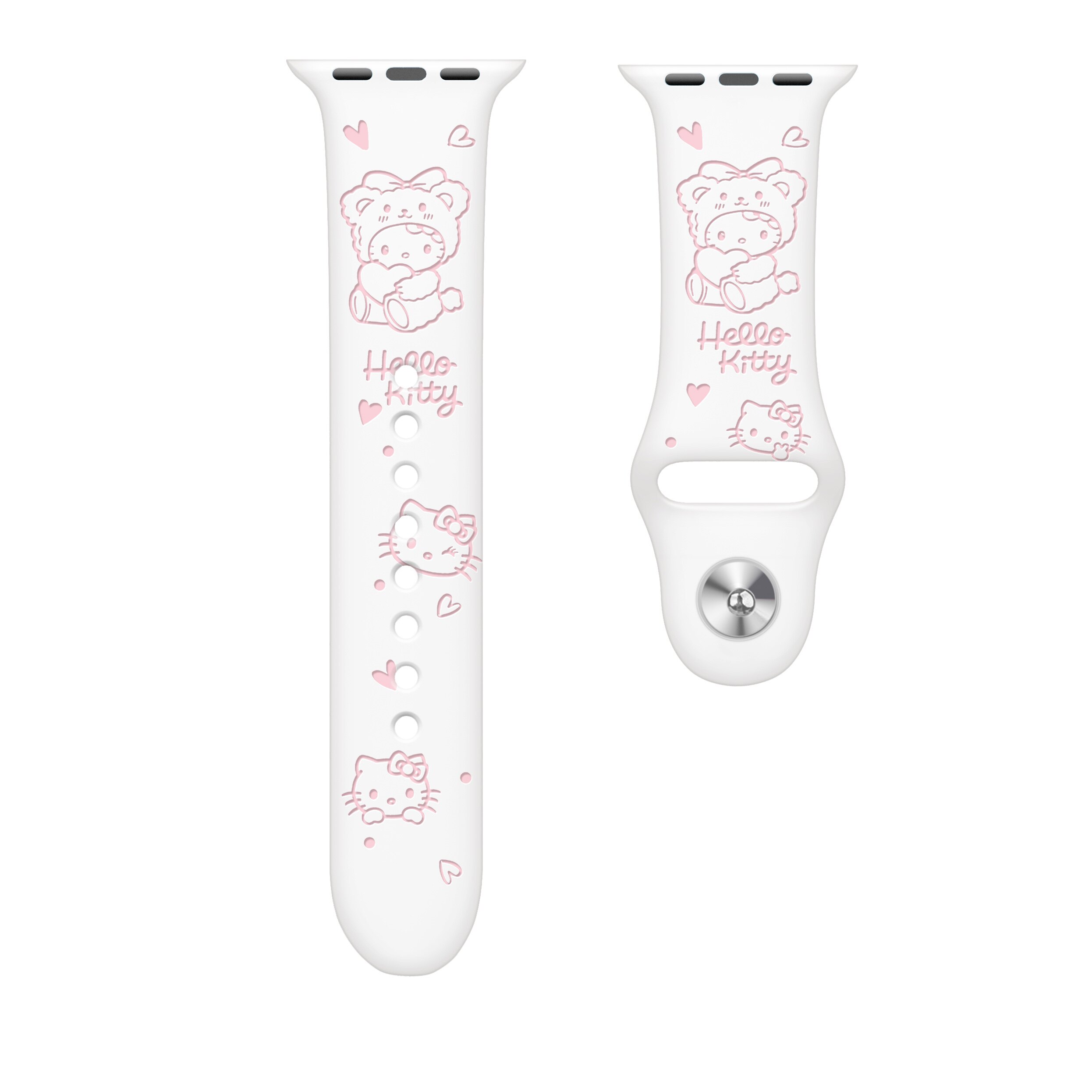 睡衣可爱卡通KT猫适用苹果手表带s10代女生小手腕iwatch987硅胶se