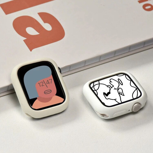 适用applewatch硅胶保护边框软硬壳s98765se苹果手表带防摔保护套