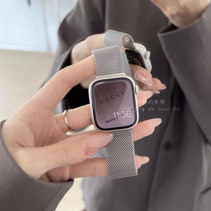 通用华强北35mm智能手表磁吸iwatch10表带s98765不锈钢表带ultra2