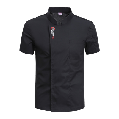 薄款冰丝透气厨师工作服短袖