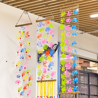 幼儿园环创透明绘画画膜玻璃贴纸区域春天吊饰pvc薄膜软美术装饰