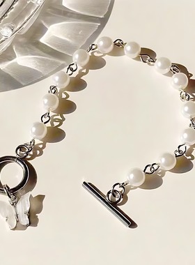 韩版ins风珍珠蝴蝶手链