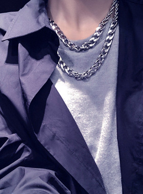 ins风朋克钛钢NK项链男