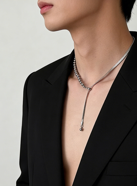 钛钢圆珠拼接抽拉项链