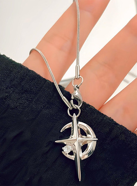 小众星星系月亮水钻项链冷淡风