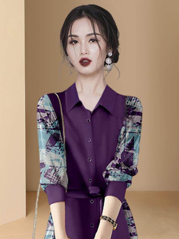 WITH COAT BASE WOMENS LONG-SLEEVED AUTUMN EUROPEAN GOODS 2024 NEW DRESSES AUTUMN CLOTHES AUTUMN AND WINTER THE ORIGINAL SINGLE THICKENED