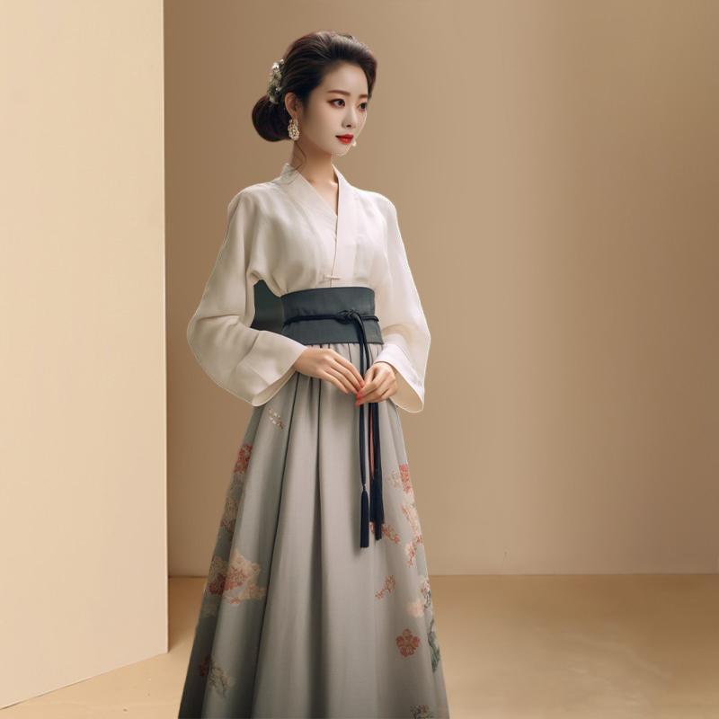  White shirt+printed half skirt [counter foreign temperament foreign trade large size/high -end international big -name clearance explosion/Guangzhou 13 -line European goods European station/lady large size]+XL  