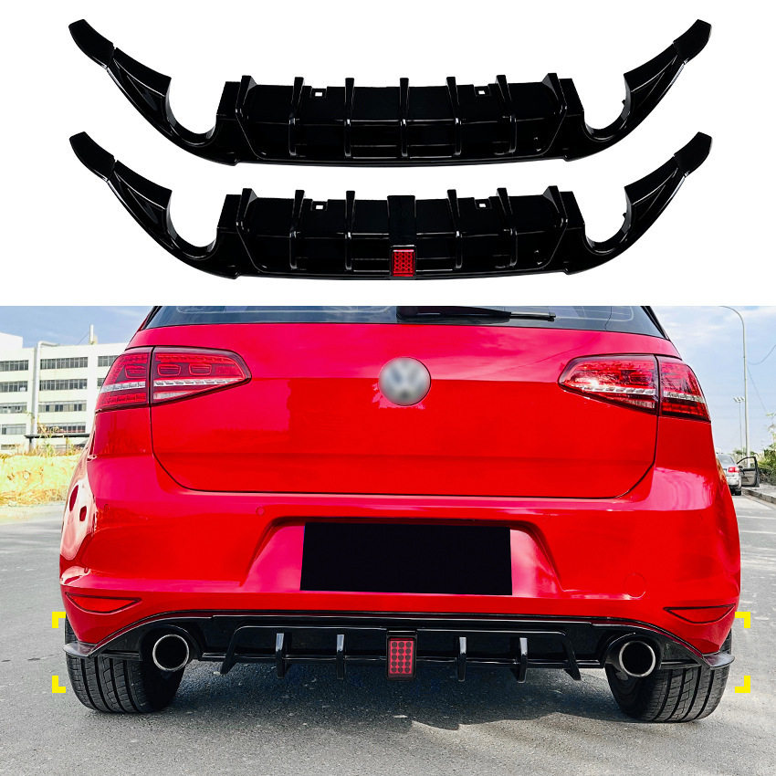 适用大众高尔夫7 Golf MK7普通版 GTI带灯后唇尾唇刀锋扰流板改装