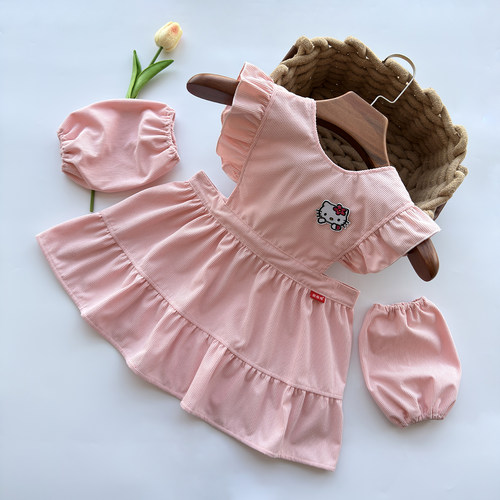 宝宝罩衣女孩冬季洋气羽绒服女童灯芯绒儿童围裙新款好看公主围兜 - 封面