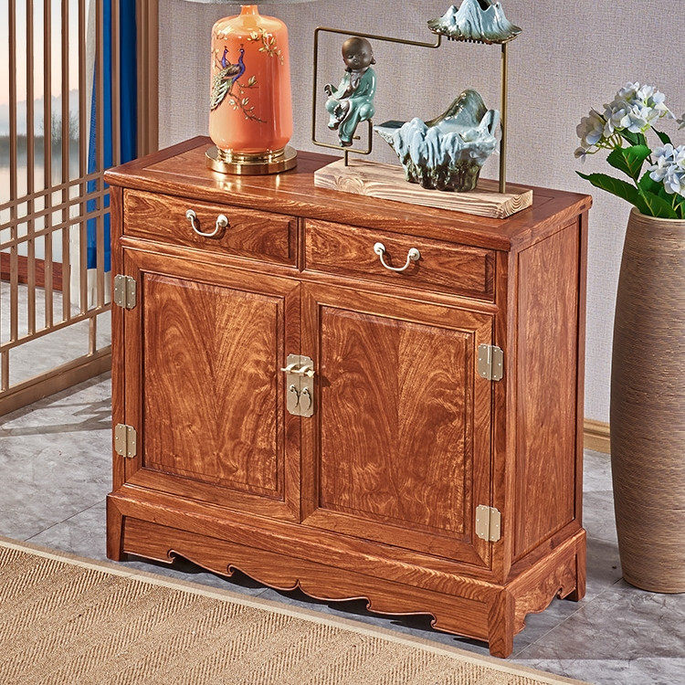 红木餐边柜刺猬紫檀茶水柜收纳柜储物柜新中式家具实木橱柜碗柜