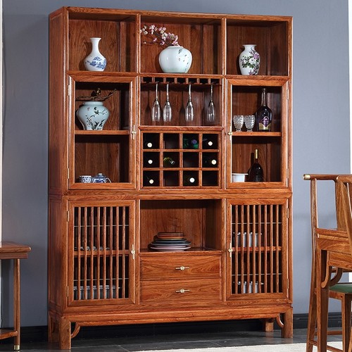 新中式红木酒柜餐厅刺猬紫檀