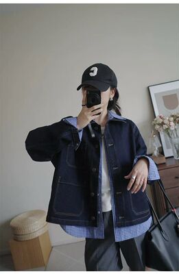 可脱卸内胆超弹牛仔布夹克外套两件套