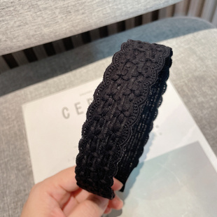 黑色波浪边刘海贴式发箍粘发带时尚头箍碎发魔术贴原创洗脸魔术贴