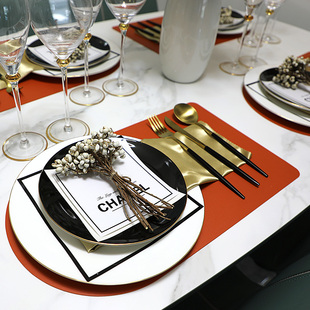 样板房间西餐盘牛排盘餐具酒店餐桌摆台餐垫餐巾刀叉圆盘套装摆件