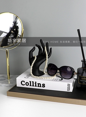 飘窗书房玄关软装大理石摆件