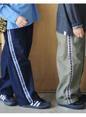 PPAPA 儿童春秋户外两色梭织名族风中大童长宽松复古裤子 1013091