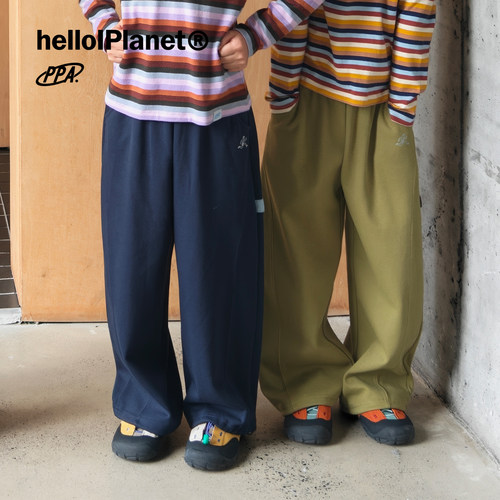 p爸直筒宽松耐磨儿童针织长裤