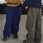 儿童 现ppapa 1013118 工装 裤 防泼水风衣料加绒长裤 宽松束口运动裤