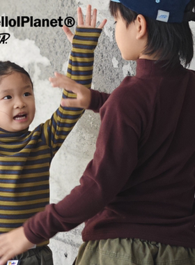 ppapa 秋冬轻量高保温双绒小高领贴身打底衫弹力儿童长袖1013157