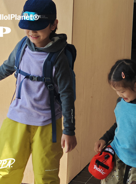 现ppapa 连帽插肩撞色拼接拼色儿童长袖打底衫中大童 1013036