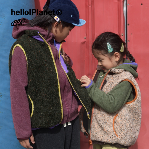 现ppapa 花纱大颗粒摇粒绒保暖绒面拼色背心儿童马甲马夹 1013170