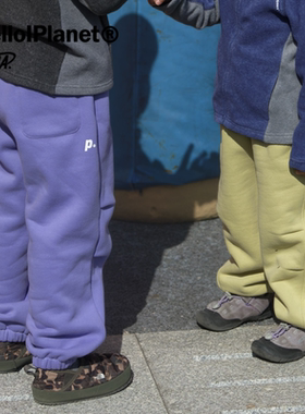 现ppapa摇粒绒磨毛缩脚保暖一体绒加绒针织裤儿童运动长裤1013174