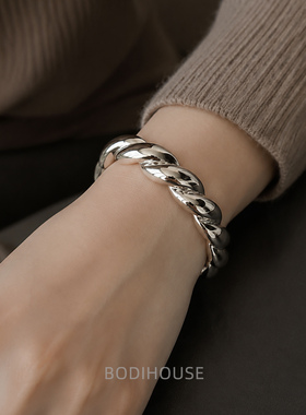 欧美跨境饰品 重工设计弧形切边手镯 不规则光面合金Bracelet套装
