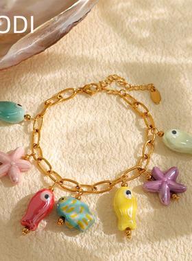 2025亚马逊新款金色海洋主题项链