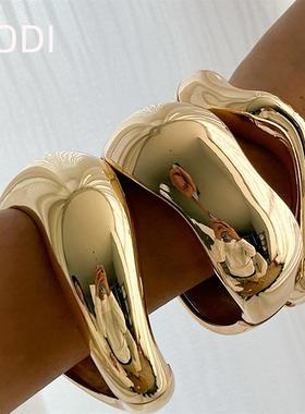 欧美跨境饰品 夸张不规则曲线光面手镯 个性百搭合金Bracelet套装