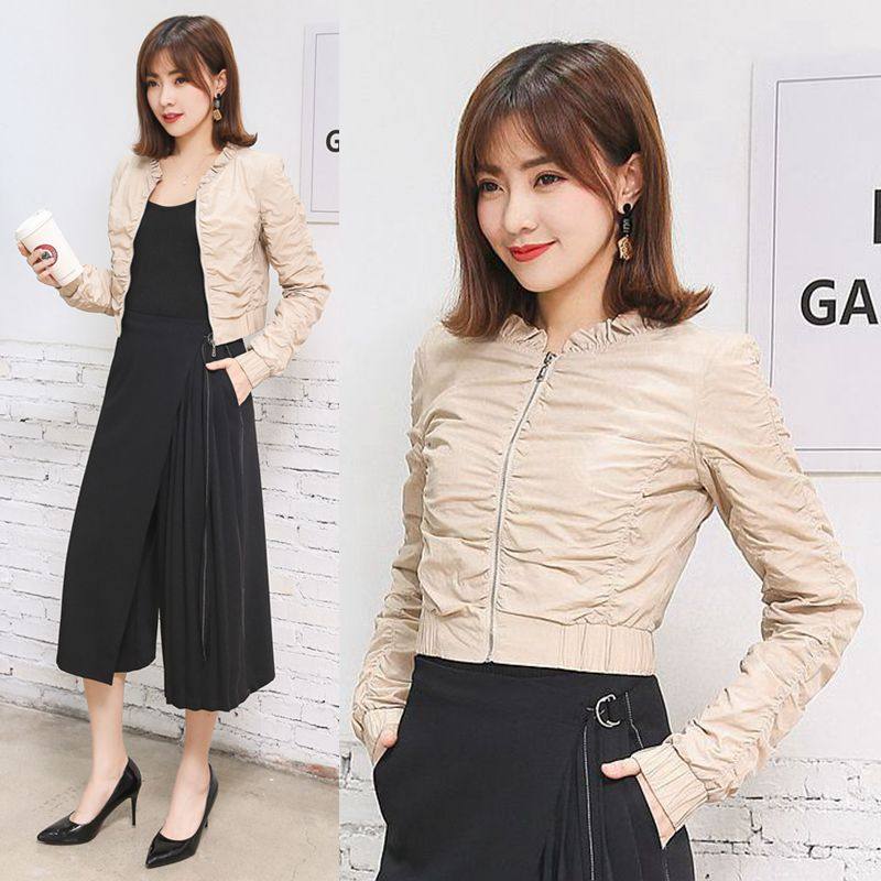 短款上衣配高腰阔腿裤 春装 女 时尚超短小外套薄款 搭配裙子,女装/女士精品,短外套,淘宝优惠券,粉丝福利购,淘宝优惠卷