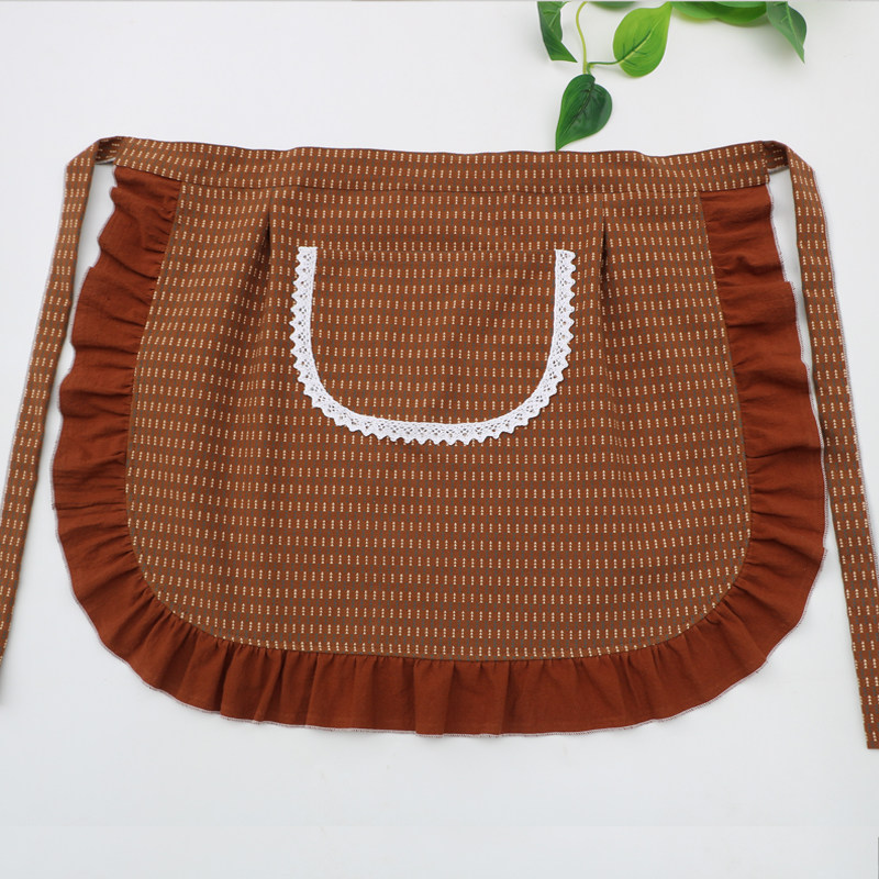 半腰围裙可爱半截小围裙半身纯棉新款荷叶边碎花女厨房做饭围腰