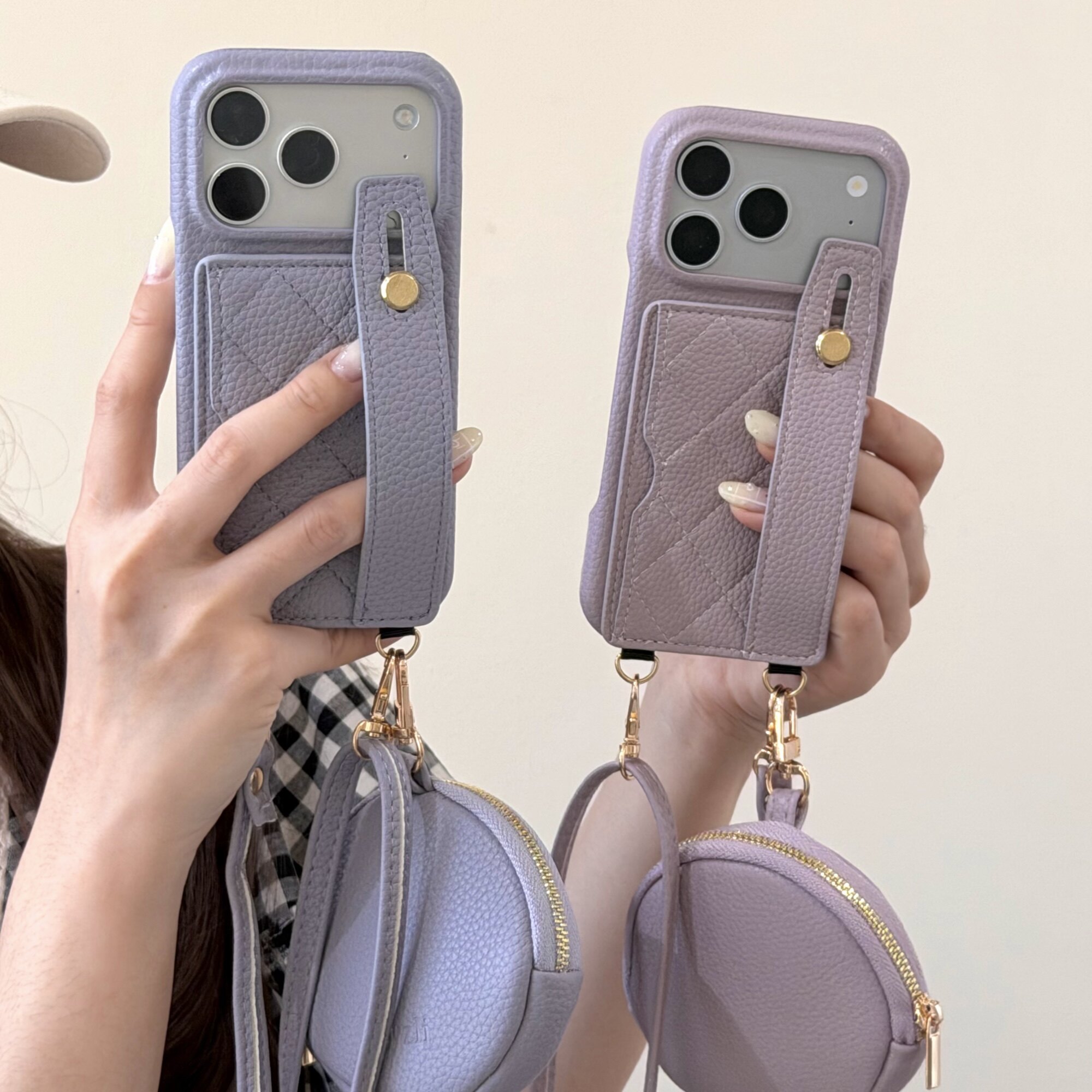 耳机包17适用iphone17保护套斜挎14零钱包苹果16promax手机壳背带挂绳15手机壳女新款防摔全包高级13腕带插卡