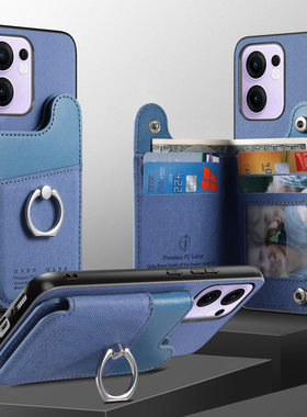 卡包拉链适用OPPO A3x 4G手机壳13带支架OPPOReno13Pro卡包插卡FindX8Ultra放卡片realme真我C65卡槽钱包指环