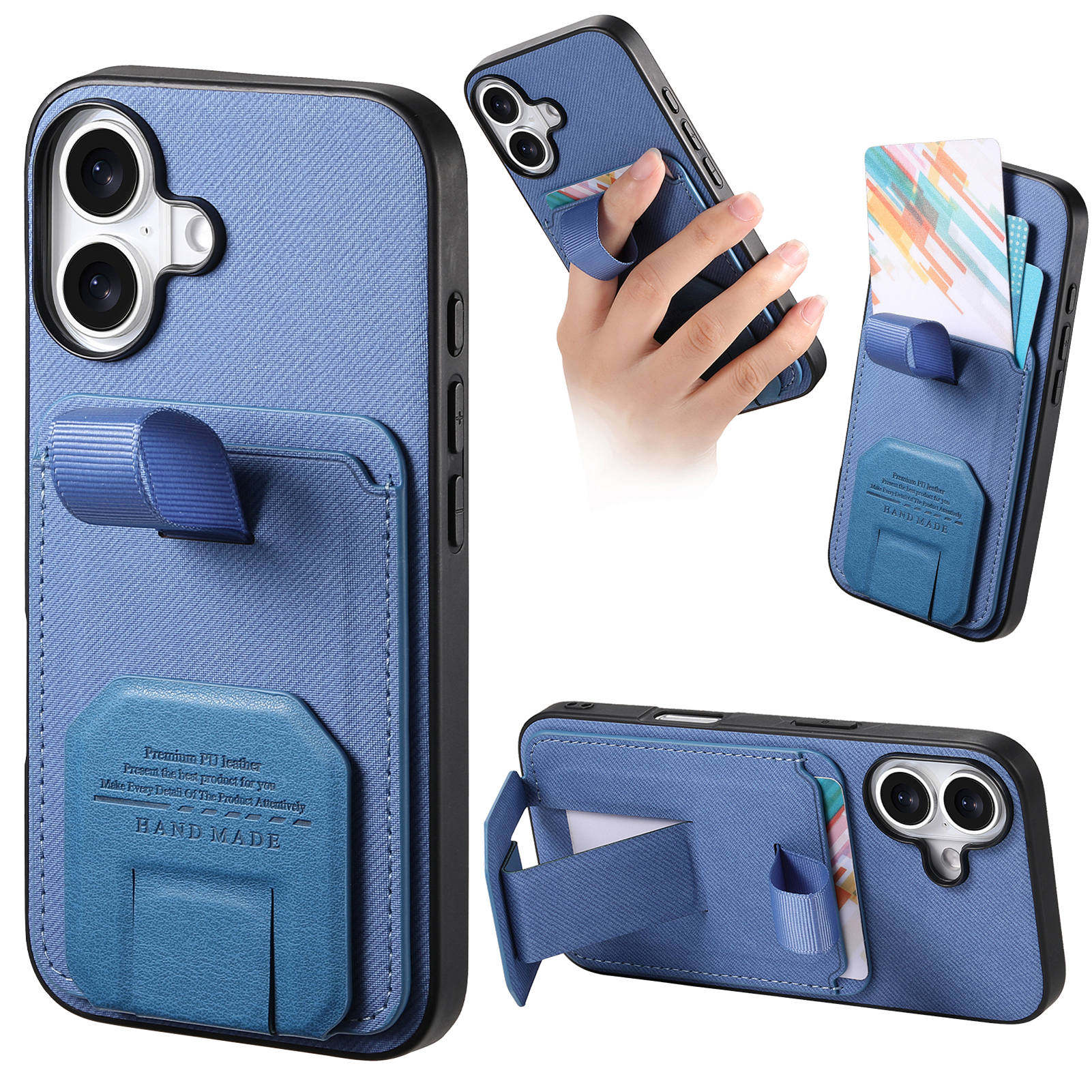 折叠隐形支架适用苹果15plus手机壳16卡包iphone17promax卡套一体13卡槽12可插卡11卡夹14门禁卡16plus男士17