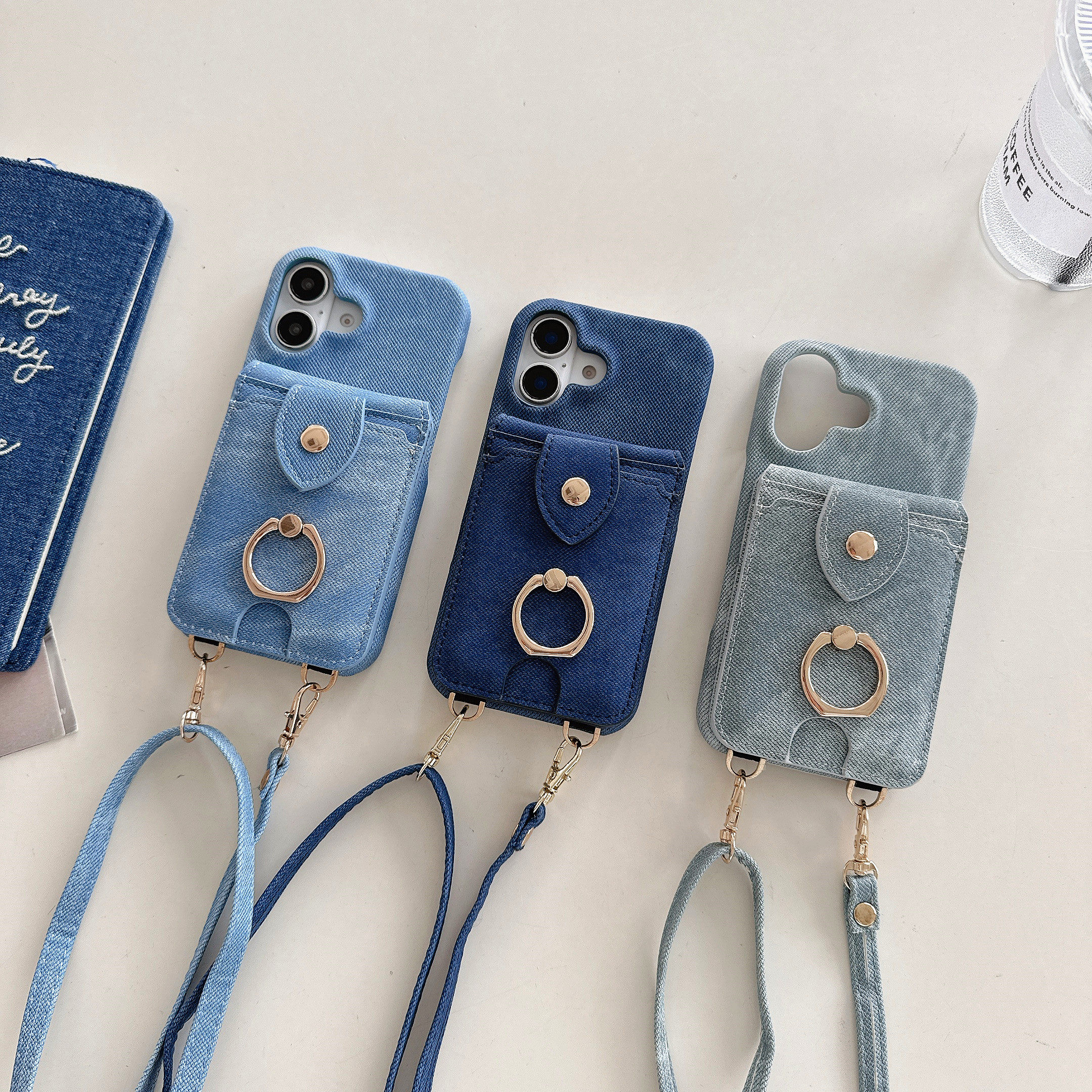 苹果16斜挎插卡包镜子指环支架适用iphone16promax挂绳手机壳15pro新款高级感12补妆镜14创意13手机壳硬防摔