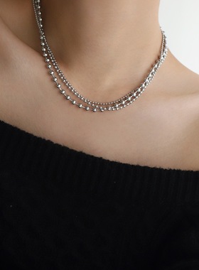 多层项链芮苼钛钢镀金