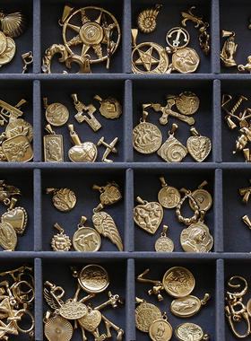 复古欧美不锈钢百搭项链吊坠镀金