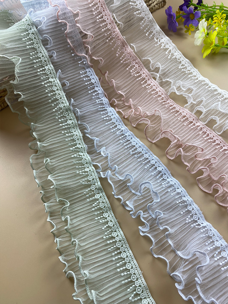 洛丽塔网纱褶皱荷叶花边辅料