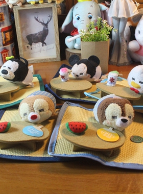 日单正版夏日榻榻米凉席唐老鸭奇奇蒂蒂tsum tsum公仔手机擦摆件