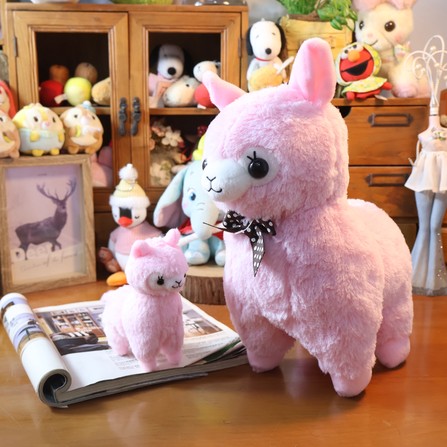 正版羊驼粉色可爱毛绒公仔挂件
