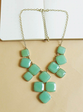 跨境通欧美原单品牌绿大宝石时尚项链全新女