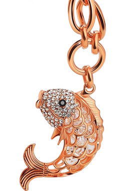 A镂空鲤鱼毛衣链长款挂饰项链女 百搭韩版秋冬 简约大气精致