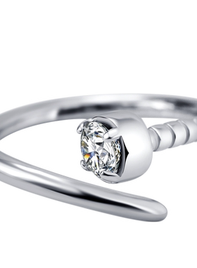 交错戒指女款韩潮刻字时尚S925