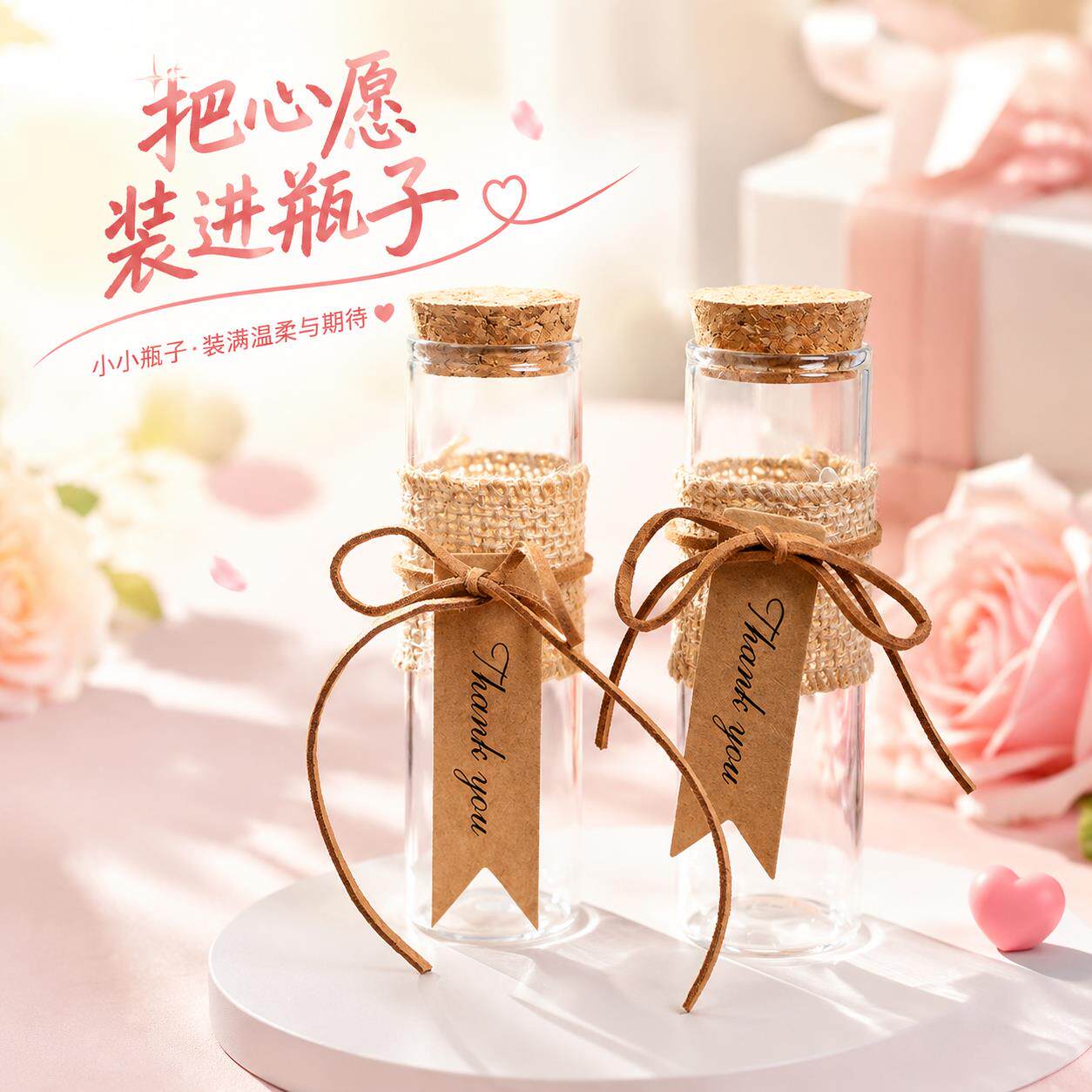 装沙子的玻璃瓶外出旅行打卡纪念瓶软木塞玻璃试管瓶小清新许愿瓶