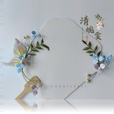 清婉雯古风缠花学士帽簪花