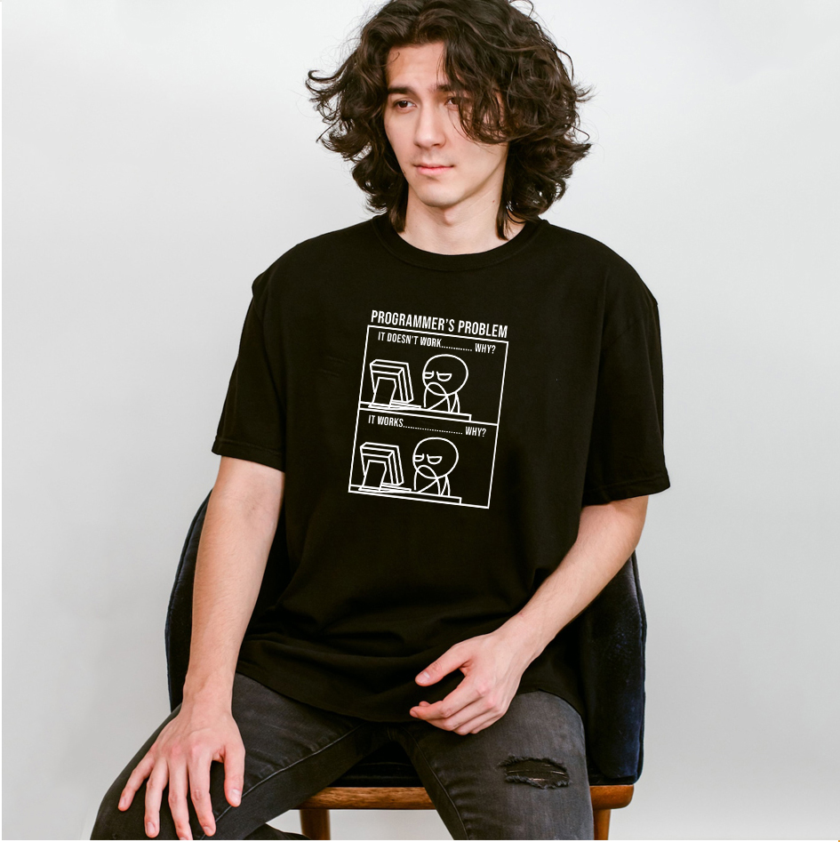 程序员代码T恤趣味编程运行报错计算机周边衣服重磅纯棉短袖定制