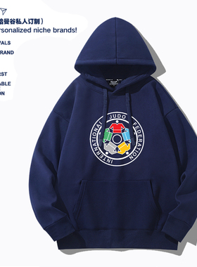 IJF国际柔道联邦徽标JUDO男运动训练卫衣卡通宽松学生青少年衣服