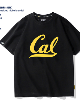 加州大学伯克春夏季纯棉短袖宽松T恤CAL学生Berkeley班服衣服定制
